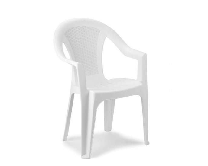Πολυθρόνα Ischia από πολυπροπυλένιο σε χρώμα λευκό 54x56x81εκ.
