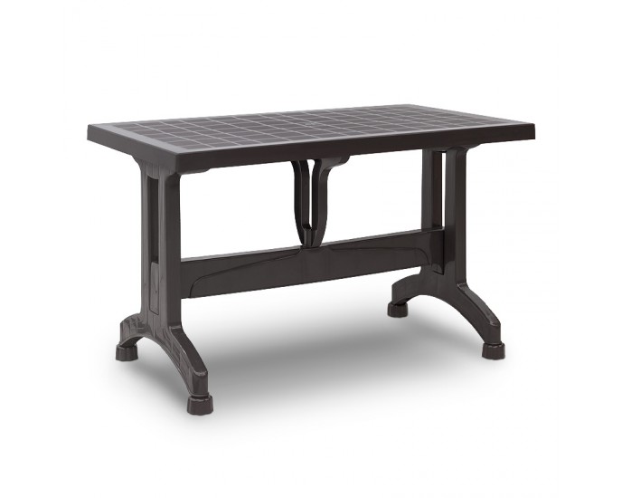 Τραπέζι πολυπροπυλενίου Callan Megapap χρώμα καφέ 120x70x73εκ. ΤΡΑΠΕΖΙΑ ΕΞΩΤΕΡΙΚΟΥ ΧΩΡΟΥ