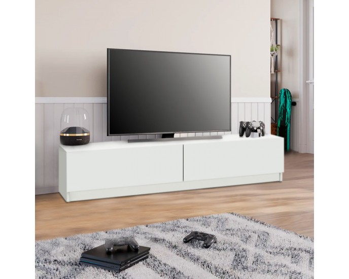 Έπιπλο τηλεόρασης Ahenk Megapap από μελαμίνη χρώμα λευκό 160x31,3x32,9εκ. ΕΠΙΠΛΑ ΤΗΛΕΟΡΑΣΗΣ