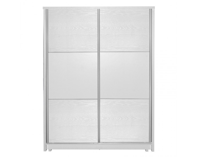Ντουλάπα ρούχων Chase pakoworld δίφυλλη με συρόμενες πόρτες χρώμα λευκό 152.5x56.5x185εκ ΝΤΟΥΛΑΠΕΣ