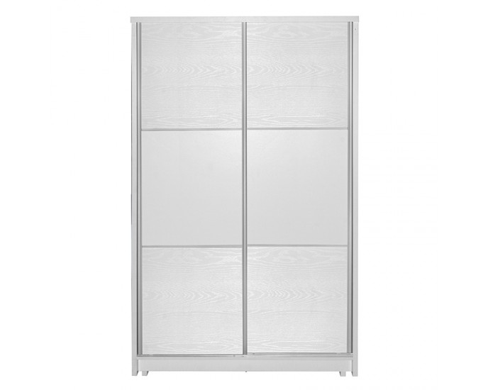 Ντουλάπα ρούχων Griffin pakoworld δίφυλλη με συρόμενες πόρτες χρώμα λευκό 121x56.5x180.5εκ ΝΤΟΥΛΑΠΕΣ