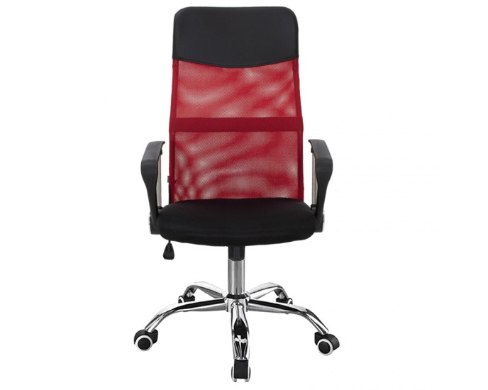 Καρέκλα γραφείου διευθυντή Joel I pakoworld με ύφασμα mesh μαύρο-κόκκινο 60x60x109-118εκ ΚΑΡΕΚΛΕΣ ΓΡΑΦΕΙΟΥ