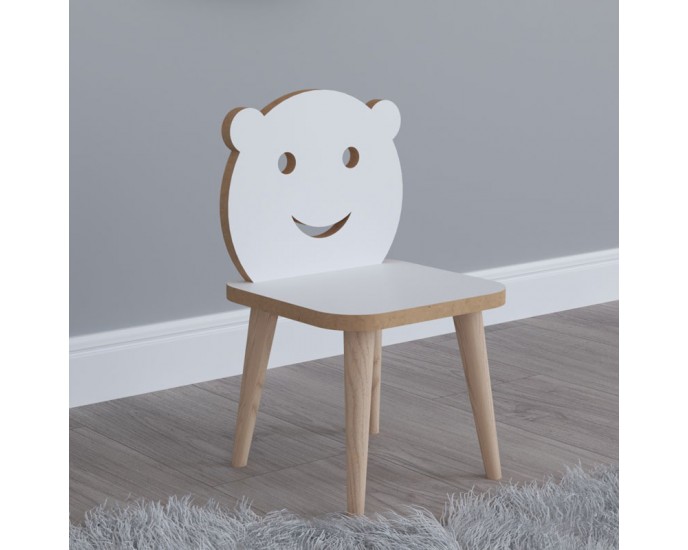 Παιδική καρέκλα Jerry pakoworld λευκό-φυσικό 30x30x52εκ 