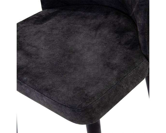 Καρέκλα Adeline pakoworld βελούδο ανθρακί antique-μαύρο πόδι