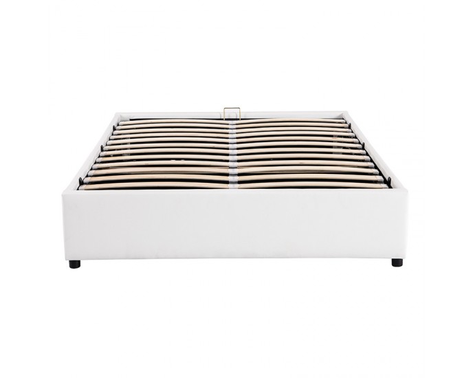Κρεβάτι διπλό Circe pakoworld PU λευκό με αποθηκευτικό χώρο 150x200εκ ΚΡΕΒΑΤΙΑ