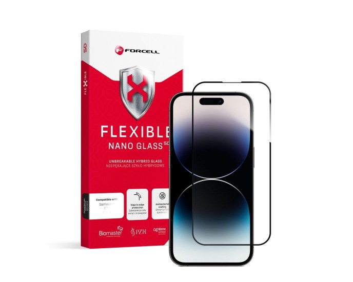 Forcell Flexible Nano Glass 5D for iPhone 14 Pro μαύρο 