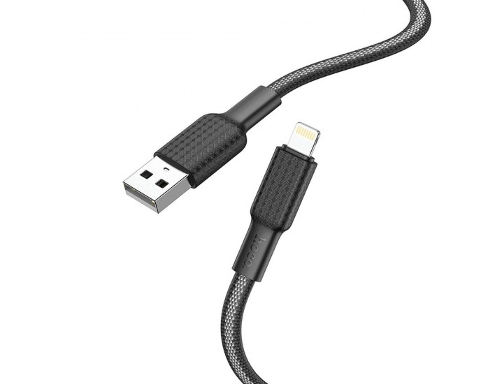 HOCO Jaeger X69 καλώδιο USB σε iPhone Lightning 8-pin 2,4A 1m μαύρο / λευκό