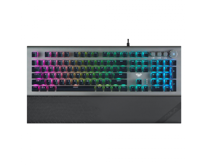 Gaming Keyboard Aula L2098, μηχανικό, RGB, μπλε διακόπτες (US keyboard)