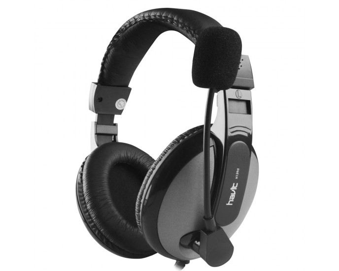 HAVIT H139d on-ear ενσύρματο headset με μικρόφωνο γκρι