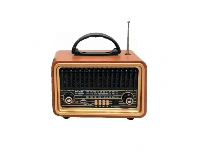 Επαναφορτιζόμενο ραδιόφωνο Retro - NS-8069BT - 880699 - Brown