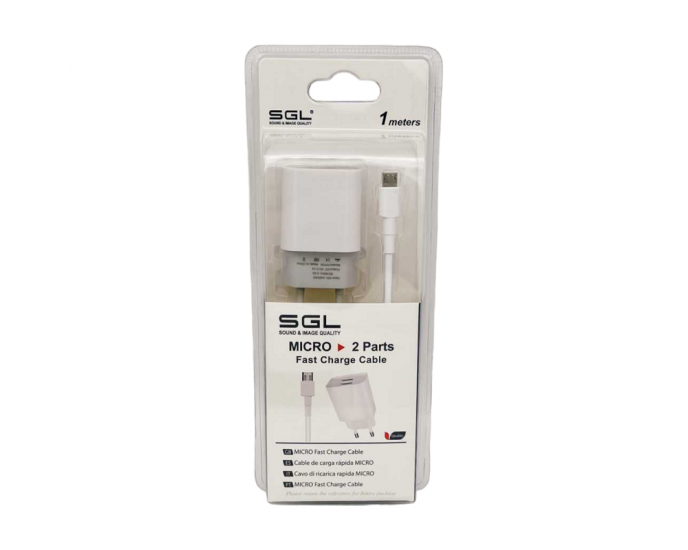 Αντάπτορας φόρτισης με καλώδιο - Micro USB - Quick Charge - D13-S2 - 1m - 099569