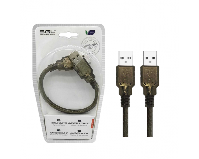 Αντάπτορας καλώδιο USB 2.0 - AA-01 - USB-A male/male - 20cm - 098135
