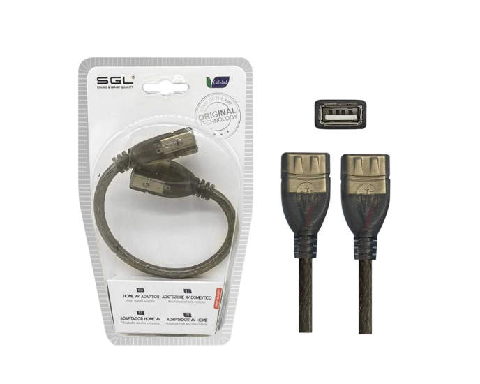 Αντάπτορας καλώδιο - USB-A female/female - 8S-01 - 20cm - 098098