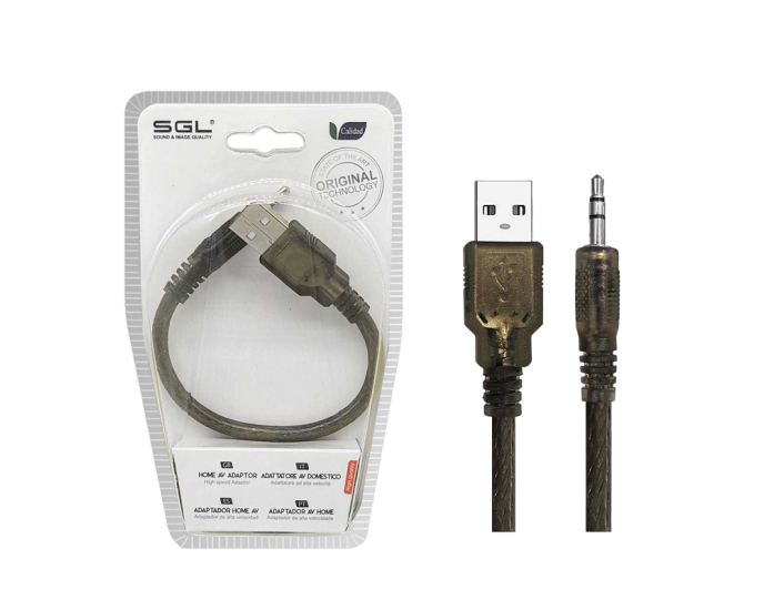 Αντάπτορας καλώδιο - USB-A male/Jack 3.5mm - 1S-01 - 20cm - 098067