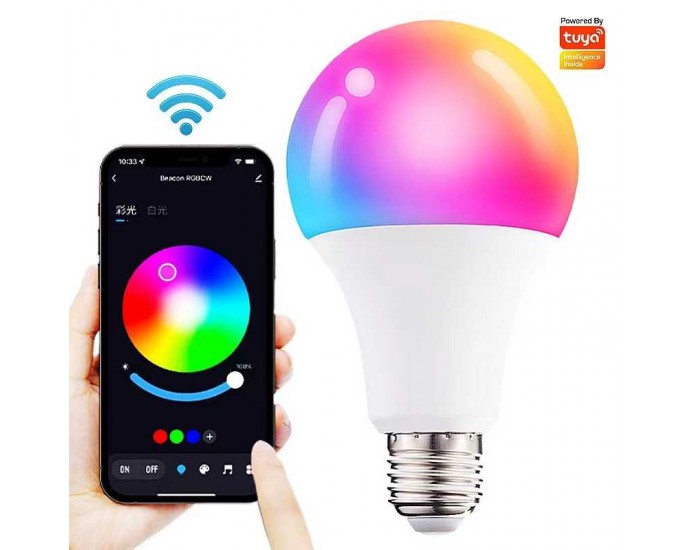Smart λάμπα LED - RGB - Ε27 - A70 - 15W - 431848 ΛΑΜΠΕΣ