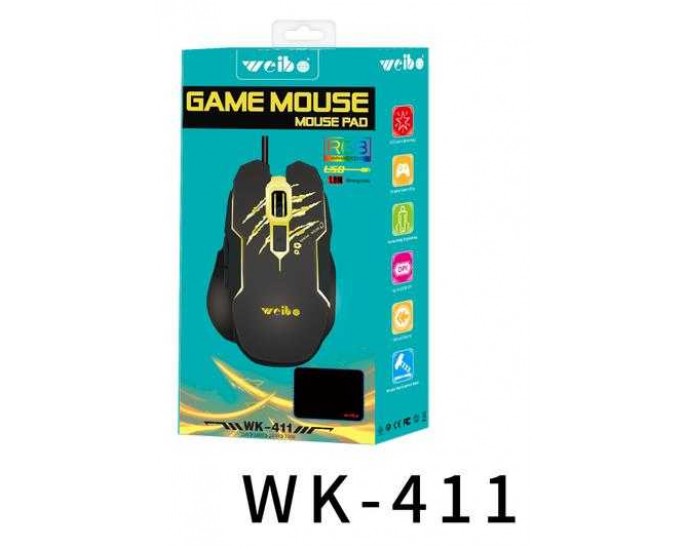 Ενσύρματο ποντίκι - WK-411 - Weibo - 654115 ΠΛΗΚΤΡΟΛΟΓΙΑ & ΠΟΝΤΙΚΙΑ