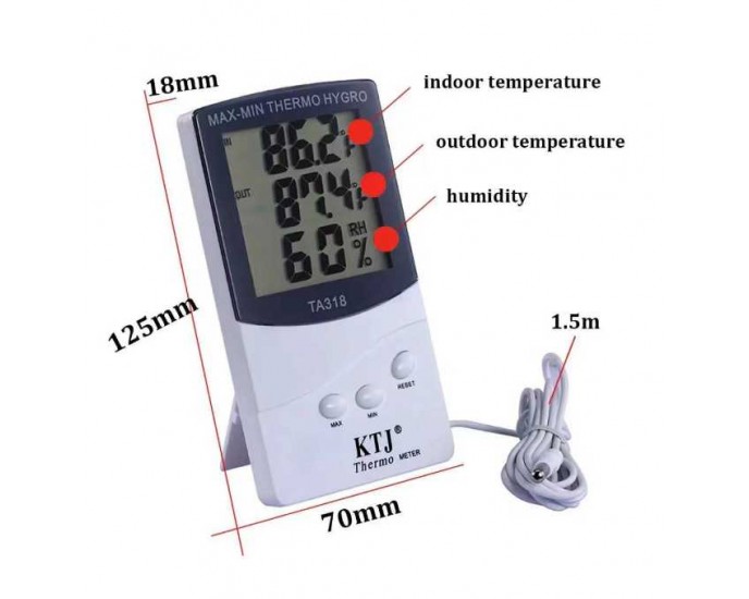 Ψηφιακό θερμόμετρο και υγρόμετρο χώρου - TA318 - 112531 