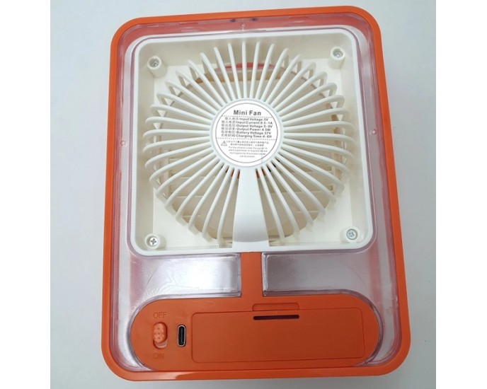 Επαναφορτιζόμενος ανεμιστήρας-υγραντήρας - Mini - 903487 - Orange