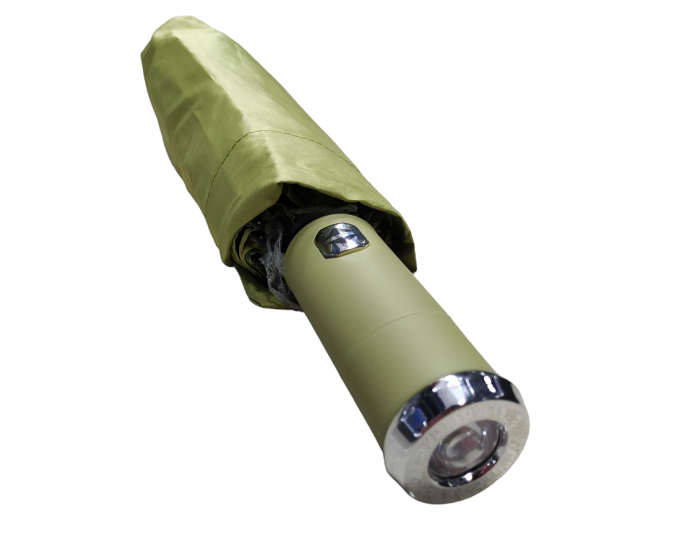 Αυτόματη ομπρέλα σπαστή με φακό LED - 60# 10K - Tradesor - 585670 - Green