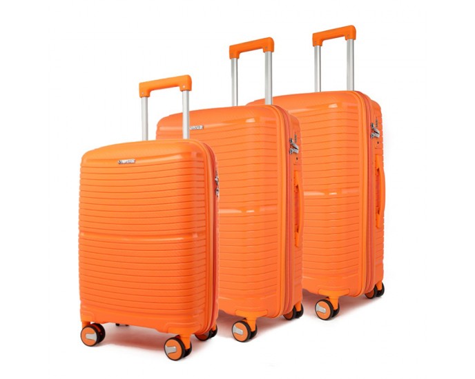 Σετ 3 Βαλίτσες με Προέκταση AMBER Πορτοκαλί AM1006 