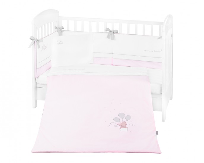 Bedding set with embroidery 6pcs 60/120 Dream Big Pink