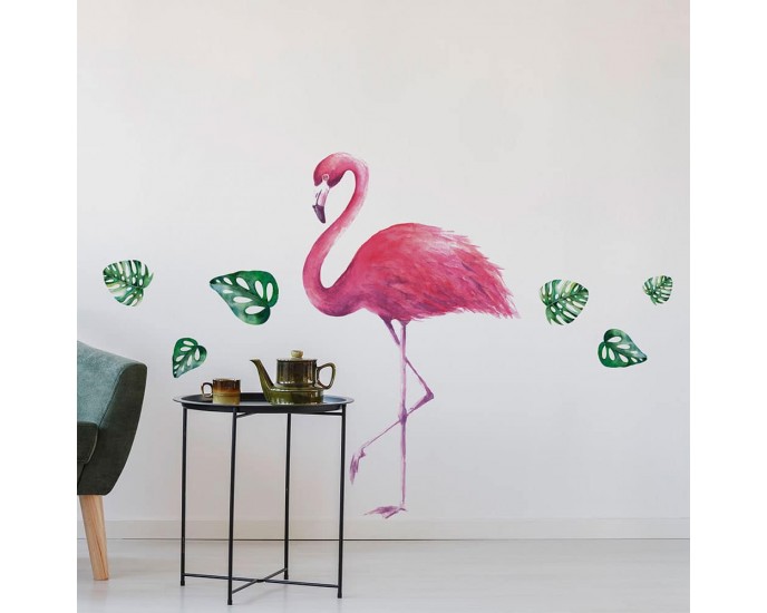 Tropical Flamingos αυτοκόλλητα τοίχου βινυλίου ΔΙΑΚΟΣΜΗΤΙΚΑ ΤΟΙΧΟΥ