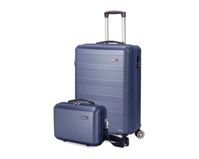 Σετ 2 τεμαχίων (Βαλίτσα Καμπίνας & Beauty case) BENZI Μπλε BZ5330 ΣΕΤ