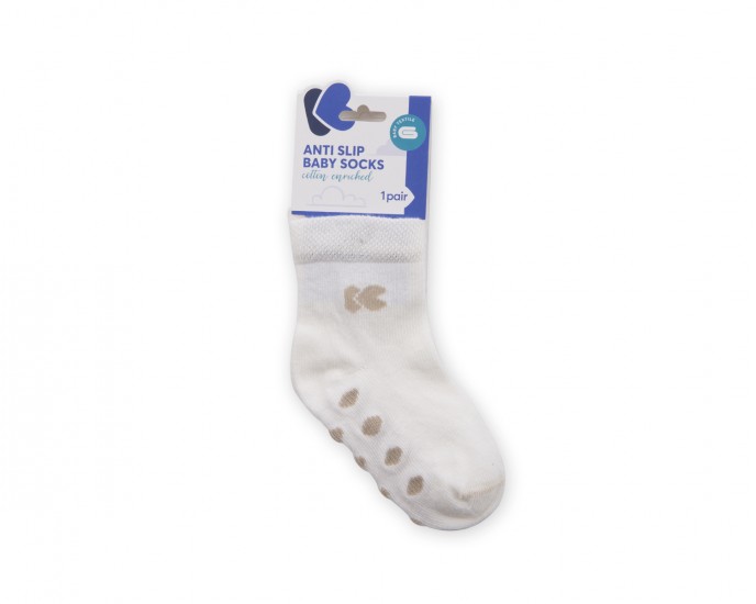 Baby socks with embossed bottom White 0-6m