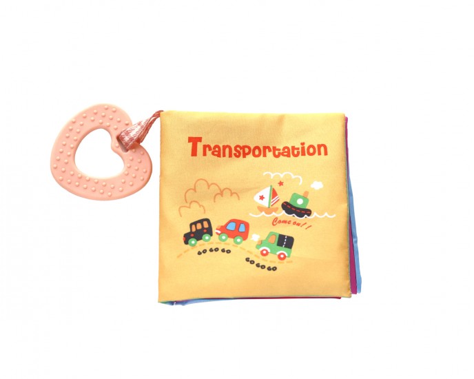 Educational cloth book with teether Transportations 