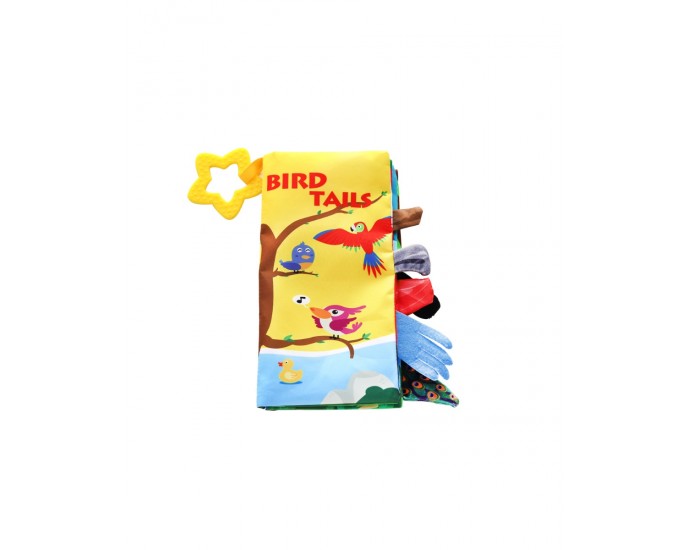 Educational cloth book with teether Bird tails 