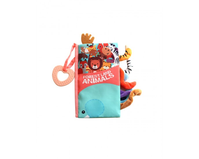 Educational cloth book with teether Forest animals 