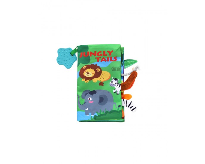 Educational cloth book with teether Jungly tails 