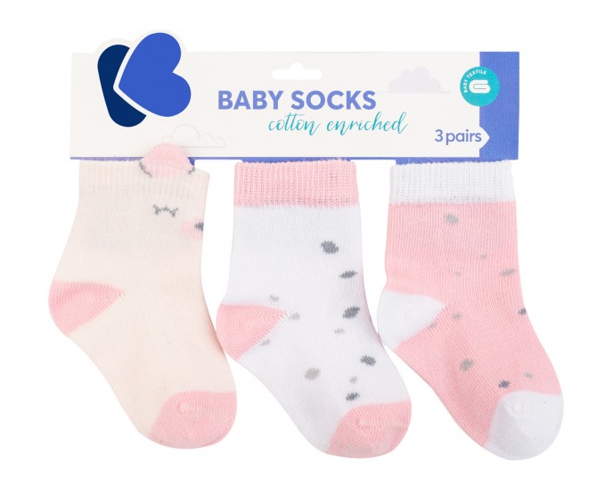 Baby socks with 3D ears Bear with me Pink 6-12m