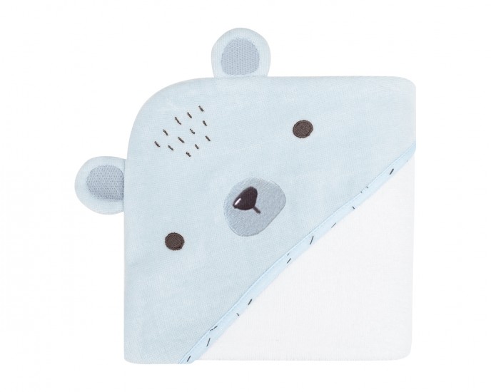 Hooded towel 90/90 cm Bear with me Blue