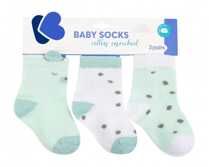 Baby socks with 3D ears Bear with me Mint 2-3y