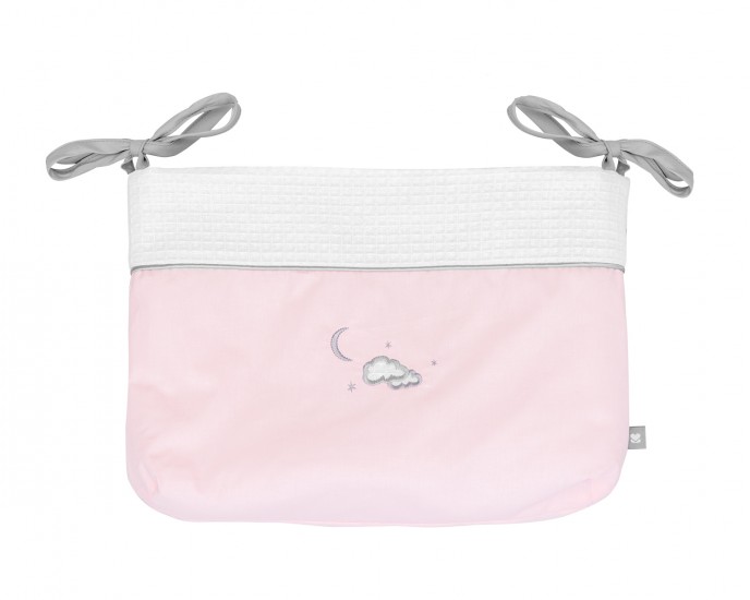 Diaper basket with ties Dream Big Pink