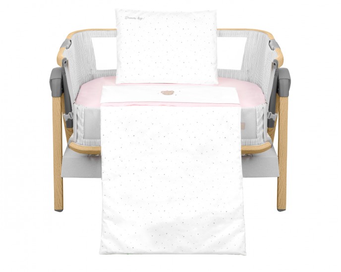 Mini cot bedding set 3pcs Dream Big Pink