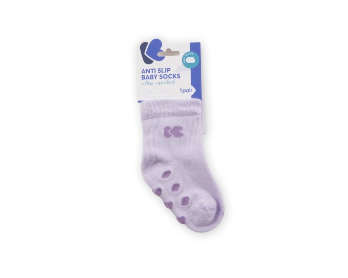 Baby socks with embossed bottom Purple 0-6m