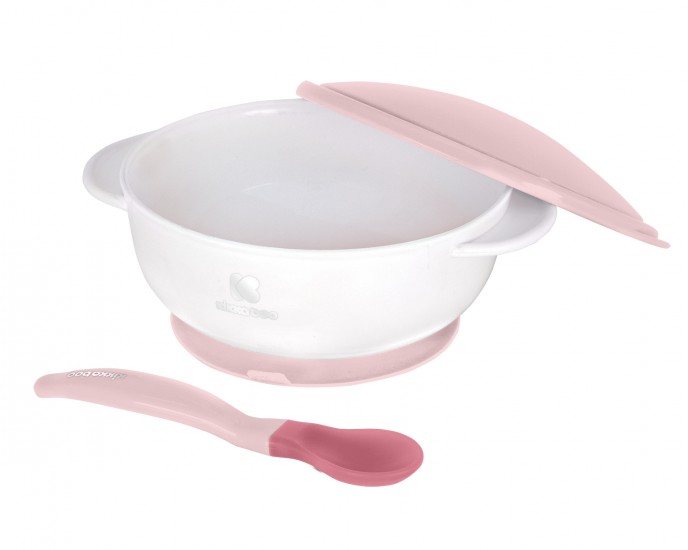 Bowl with heat sensing spoon Pink