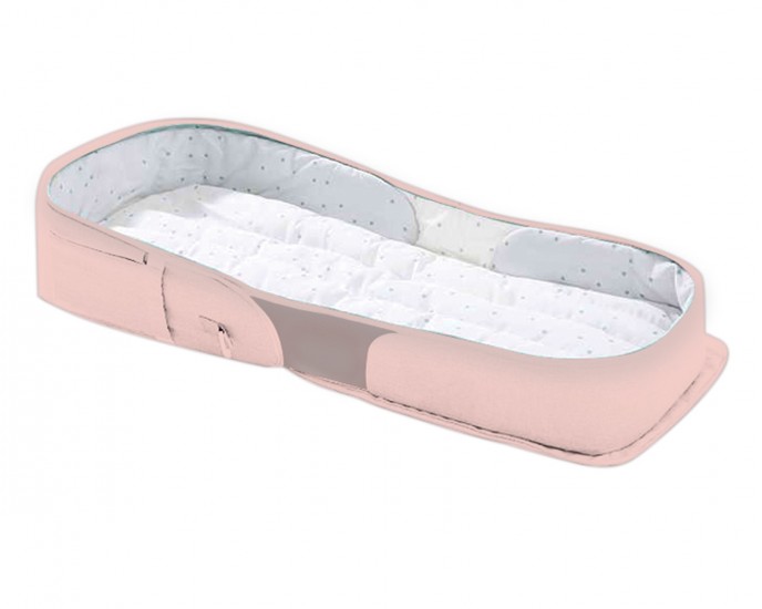 2in1 Travel bed+bag Bear Pink