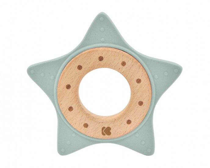 Silicone and wood teether Star Mint 