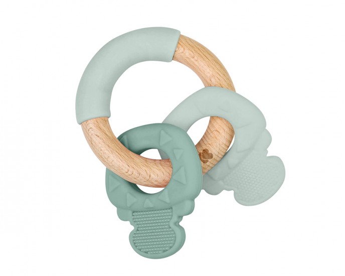 Silicone and wood teether Keys Mint 