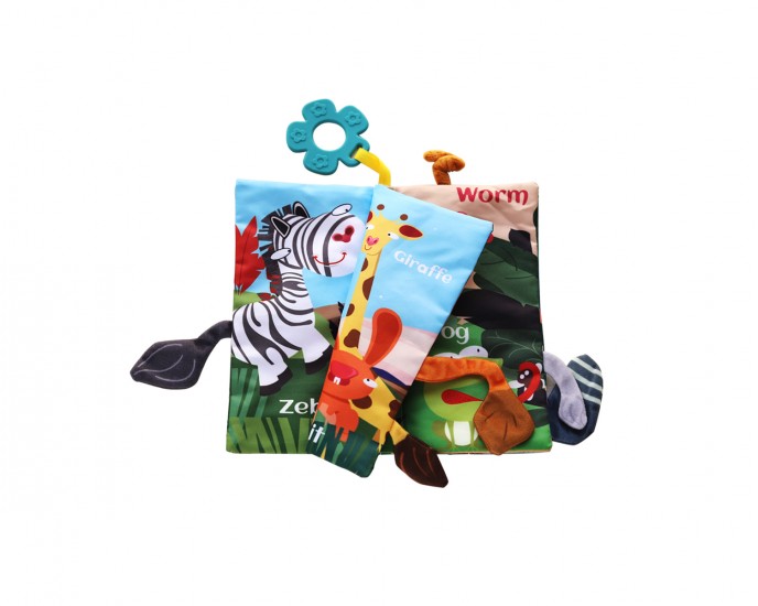 Educational cloth book with teether Wild animals 