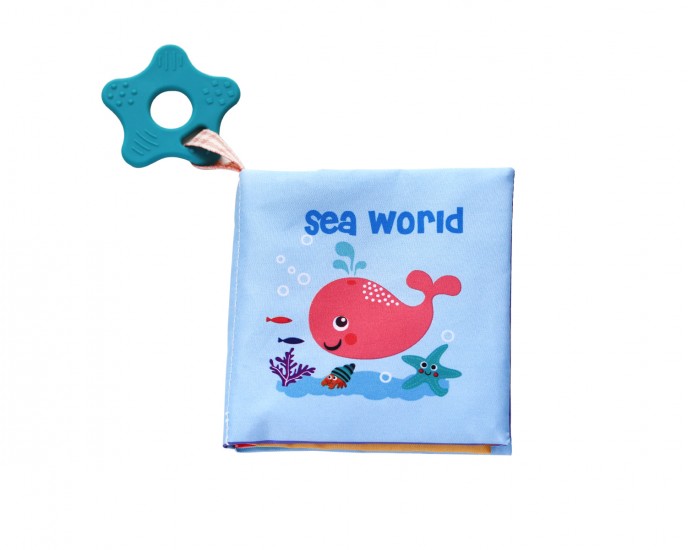Educational cloth book with teether Sea world 
