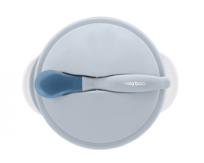 Bowl with heat sensing spoon Blue