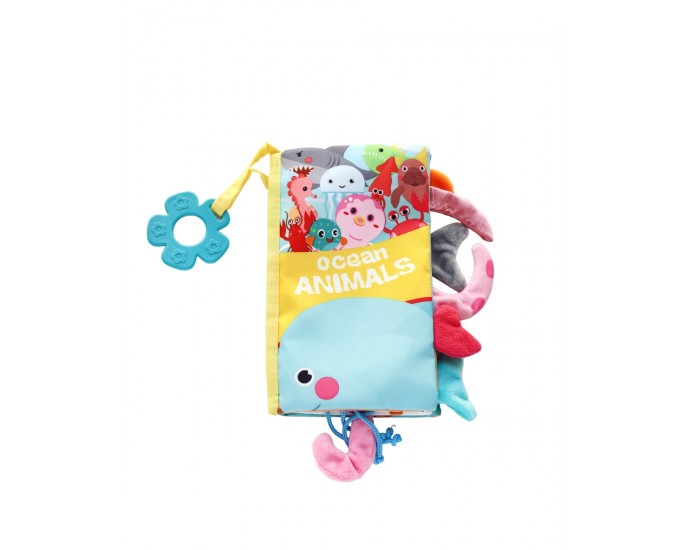 Educational cloth book with teether Ocean animals 