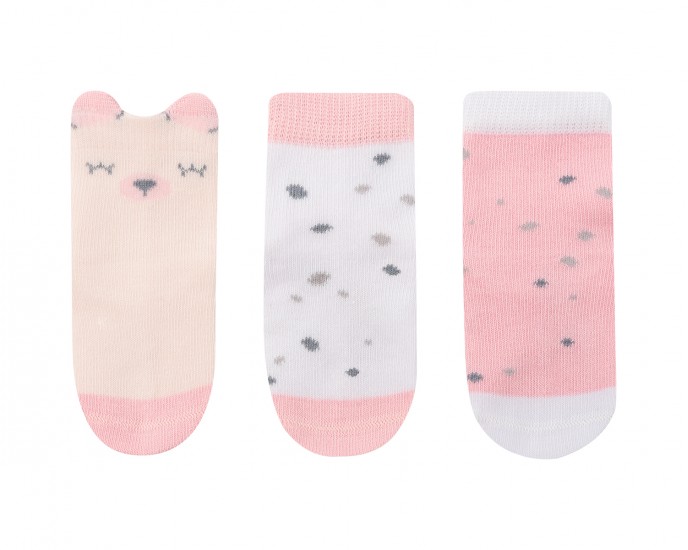 Baby socks with 3D ears Bear with me Pink 1-2y