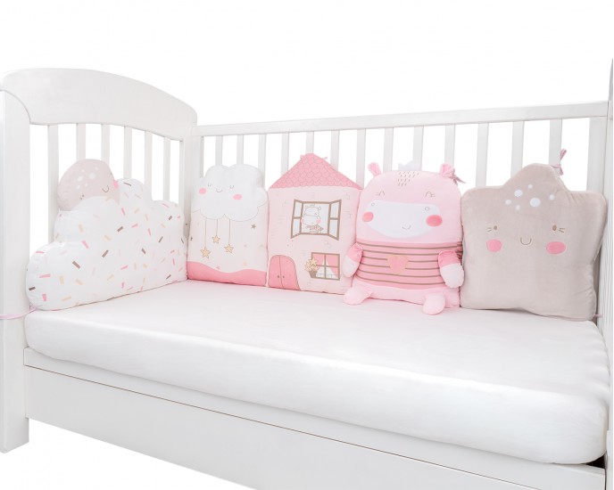 Baby cot plush pillow set Hippo Dreams ΔΙΑΚΟΣΜΗΤΙΚΑ ΜΑΞΙΛΑΡΑΚΙΑ