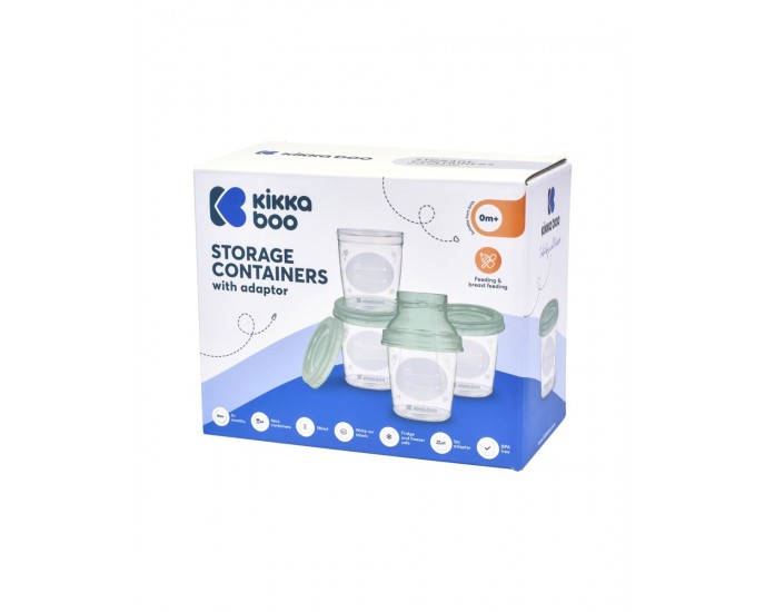 Breast milk storage containers with adaptor Mint 