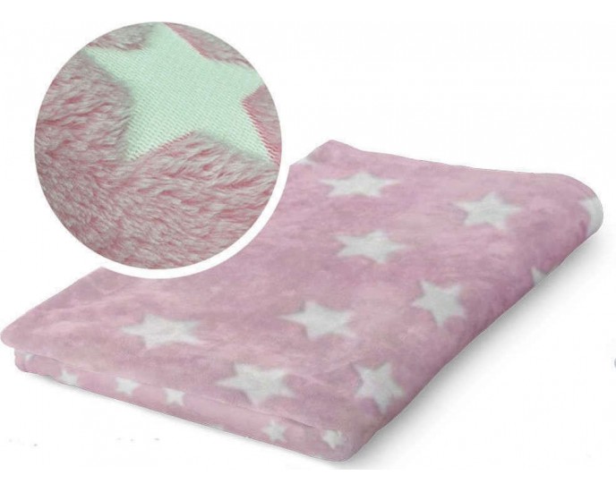 Κουβέρτα Βελουτέ Starlight 150x220 Pink Borea ΒΡΕΦΙΚΑ – ΠΑΙΔΙΚΑ